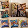 Colored Tree Cushion Cover Soft Plush DoubleSided Printed Sofa Pillow Cushion Cover  Cozy AllSeason Durable Decor Gift