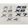 3D ABS Black Chrome Car Letters Rear Trunk Emblem Badge X1 X2 X3 X4 X5 X6 X7 Logo For E70 E53 F15 G05 Decals Sticker Styling XV1