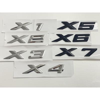 3D ABS Svart Krom Bilbokstäver Bakre Bagagelucka Emblem Märke X1 X2 X3 X4 X5 X6 X7 Logotyp För BMW E70 E53 F15 G05 Dekaler Klistermärke Styling ia2