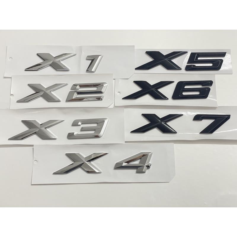 3D ABS Black Chrome Car Letters Rear Trunk Emblem Badge X1 X2 X3 X4 X5 X6 X7 Logo For BMW E70 E53 F15 G05 Decals Sticker Styling ia2
