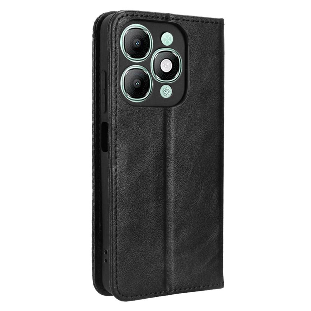 For itel A90 4G Leather Case Wallet Stand Retro Texture Phone Cover
