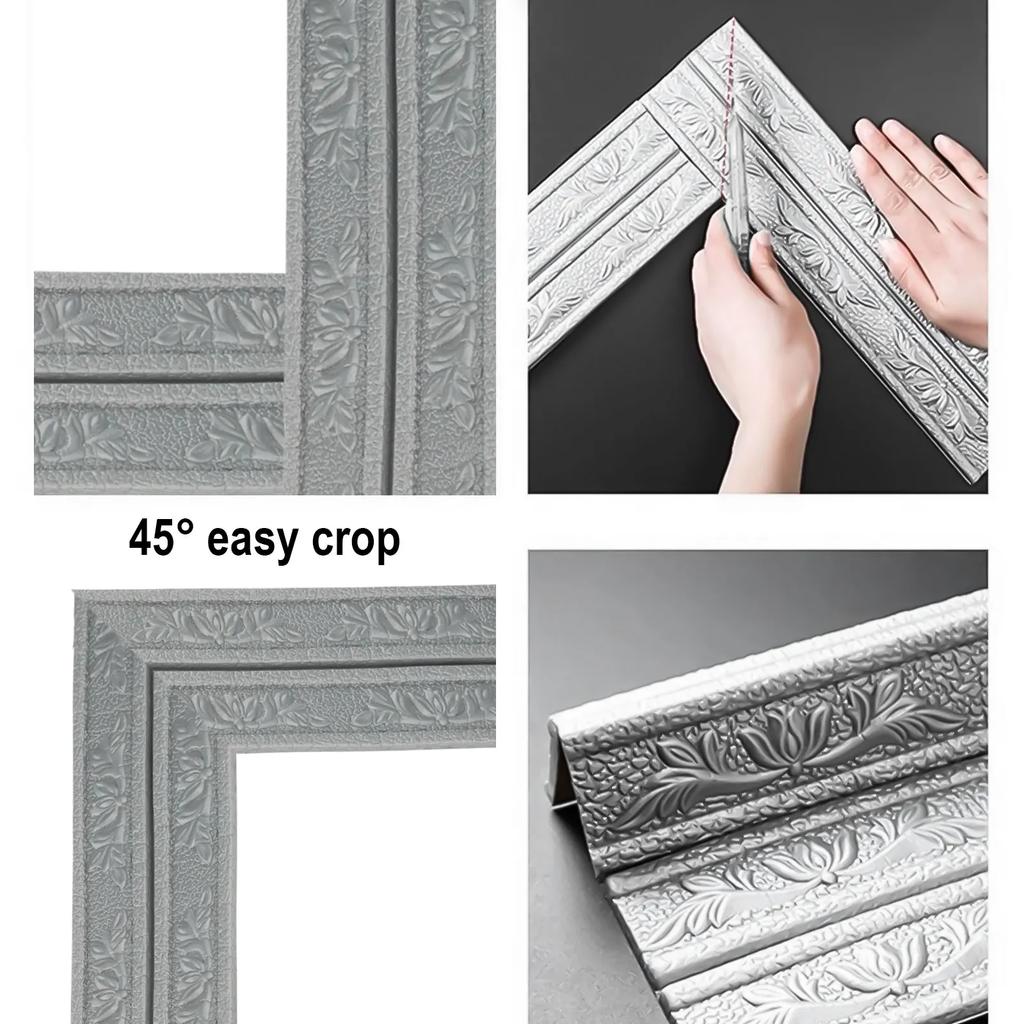 3D pěnové samolepky na okraje stěny 230CM samolepicí vodotěsná základní deska rohová samolepka s linií pasu domácí dekorace