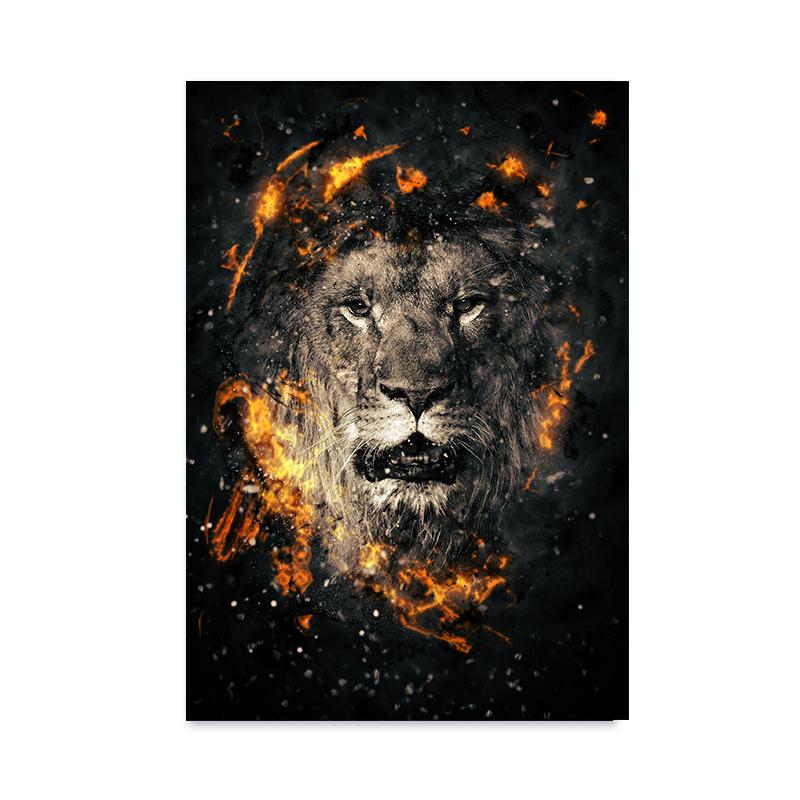Abstract Animal Lion Canvas Poster Printing Modern Painting Wall Art Picture for Living Room Home Decoration Gift Cuadros