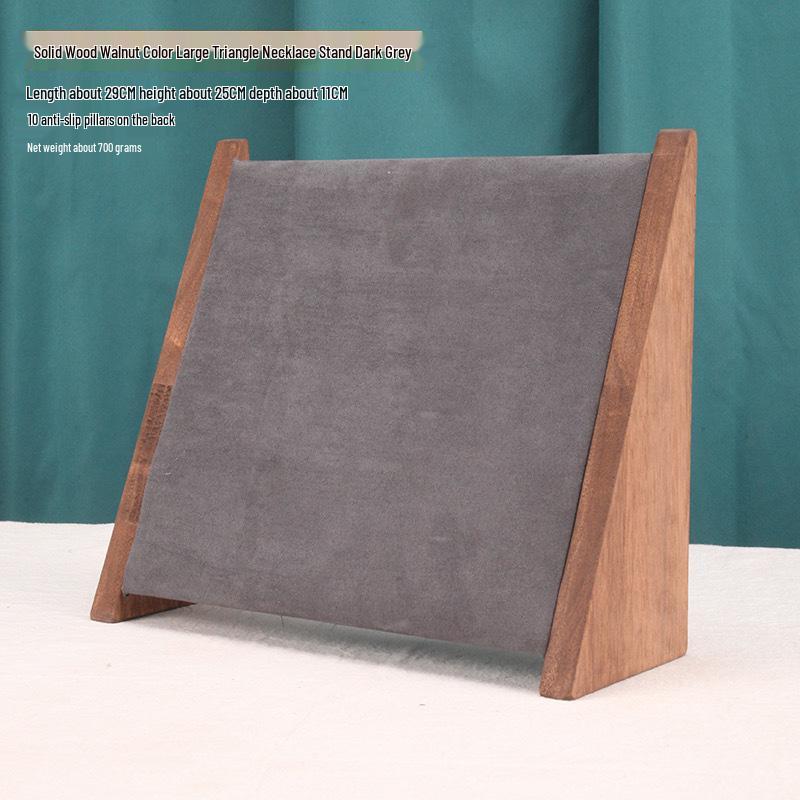 Black Walnut Solid Wood Necklace and Bracelet Display Stand for Jewelry Store Window