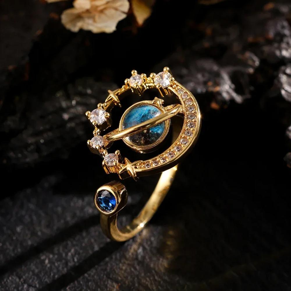 Starry Planet Necklace Niche Design Chain Titanium Steel Luxurious and Shiny Elegant Chinese Style Pendant