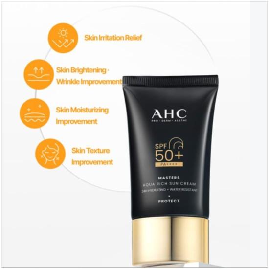 AHC Masters Aqua Rich Sun Cream SPF50+ PA++++ | Hydrating Daily Sunscreen