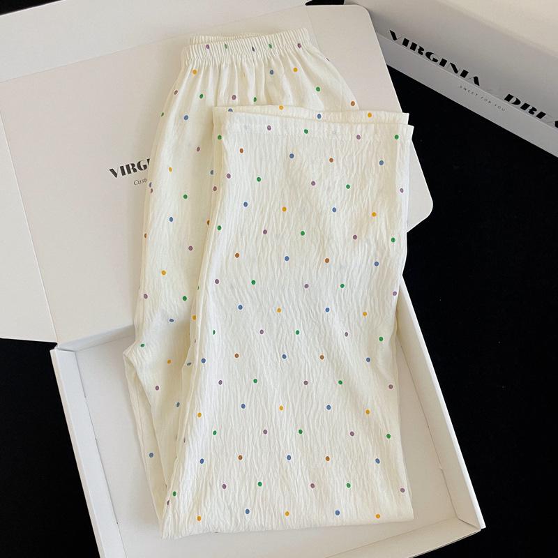 Women's Cloud Cotton Crew Neck Pajamas: Long Sleeve Pants Set for Autumn/Winter 2025