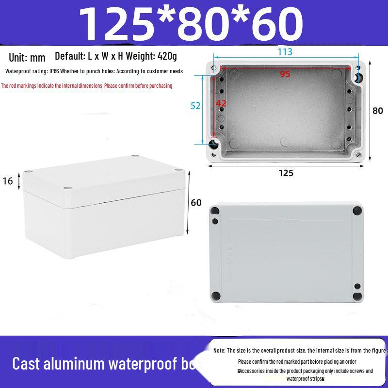 Druckguss-Aluminium Außenverteilerkasten IP65 Wasserdichtes Gehäuse