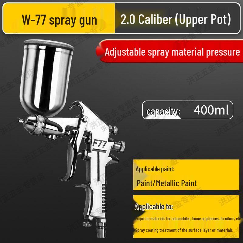 High-Quality Pneumatic Spray Gun with Dual Pots for Furniture, Car Paint, Household, and Textured Spraying