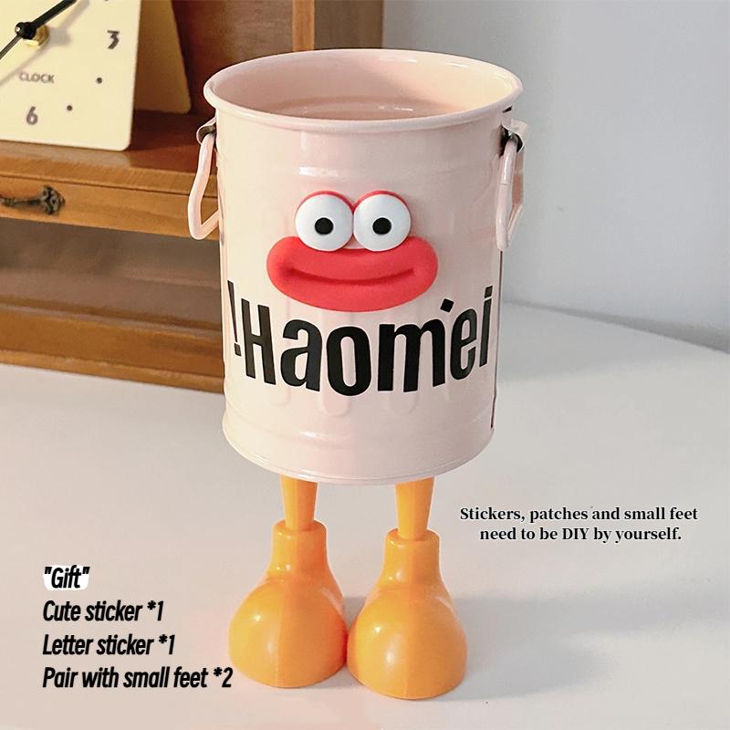 1 Pc Cartoon Pen Holder, Simple Storage Holder, For Office Storage, Desk Storage, Home Study Storage (random Letter Stickers)