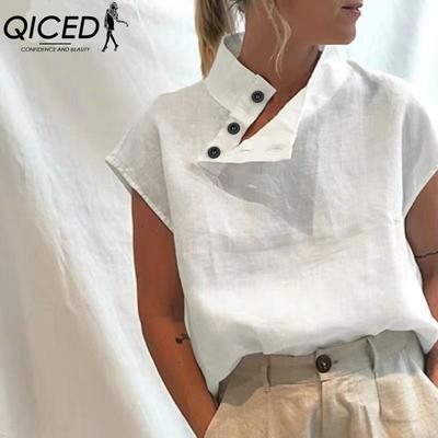 Women's Fashion Casual Solid Color Print Short Sleeve Blouses & Shirts