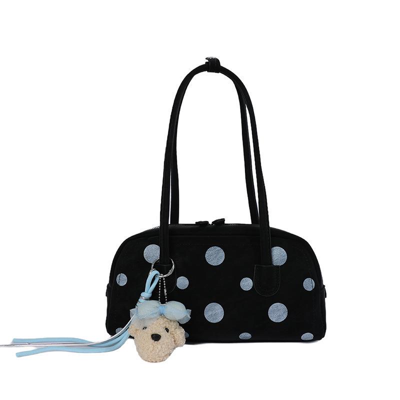 Korean Polka Dot Boston Baguette Pillow Bag - Women's Versatile 2026 Shoulder Bag