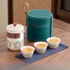 Outdoor Travel Tea Set Home One Pot Four Cups Portable Storage Bag Ceramic Quick Cup Brewing Teapot Tea Cups