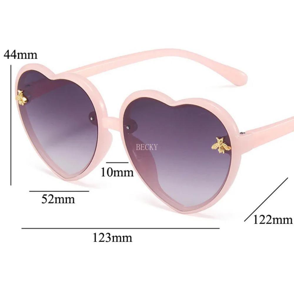 Fashion Love Heart Kids Sunglasses New Children Cute Pink Cartoon Bee Outdoor Protection Sun Glasses Girls Baby Gradient Eyewear