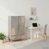 Highboard Gray and Gold 60 x 33 x 100 cm Solid Mango Wood