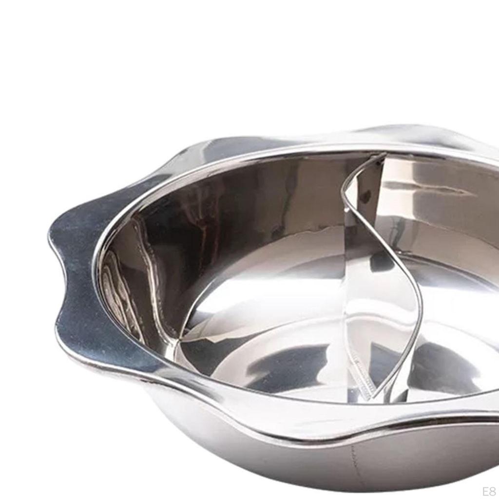 Stainless Steel Divided Pot Cooking Utensil Mandarin Duck Hotpot for Camping