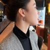 Black Crystal Drop Dangle Earrings for Women Charm Shiny Zircon Hoop Earring Eardrop Wedding Jewelry Gifts