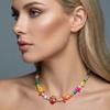 Böhmische Unregelmäßige Kiesperlen Halskette für Damen Kreative Bunte Keramik Clownfisch Kette Choker Halskette Mädchen Party Schmuck