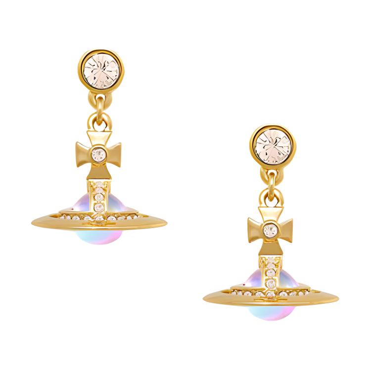 

Vivienne Westwood Petite Orb Saturn Laser Aurora Enamel Brass Earrings Women earrings Gold 8053195081608 Basic Packaging-Dust Bag+Box