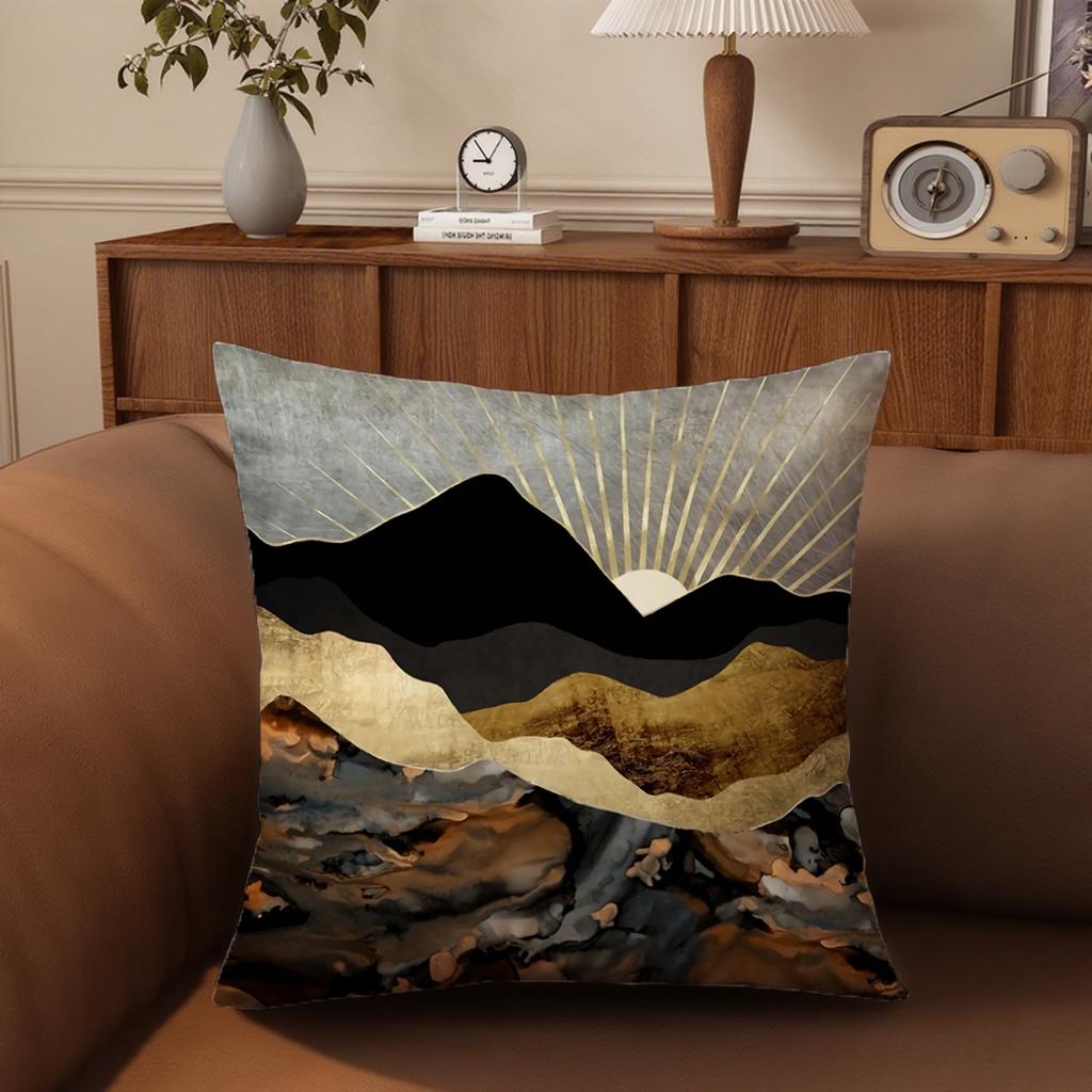 Наволочка с мраморным и золотым узоромПодходит для дивана, автомобиля, спальни, декоративная наволочка для подушки 16x16Inch