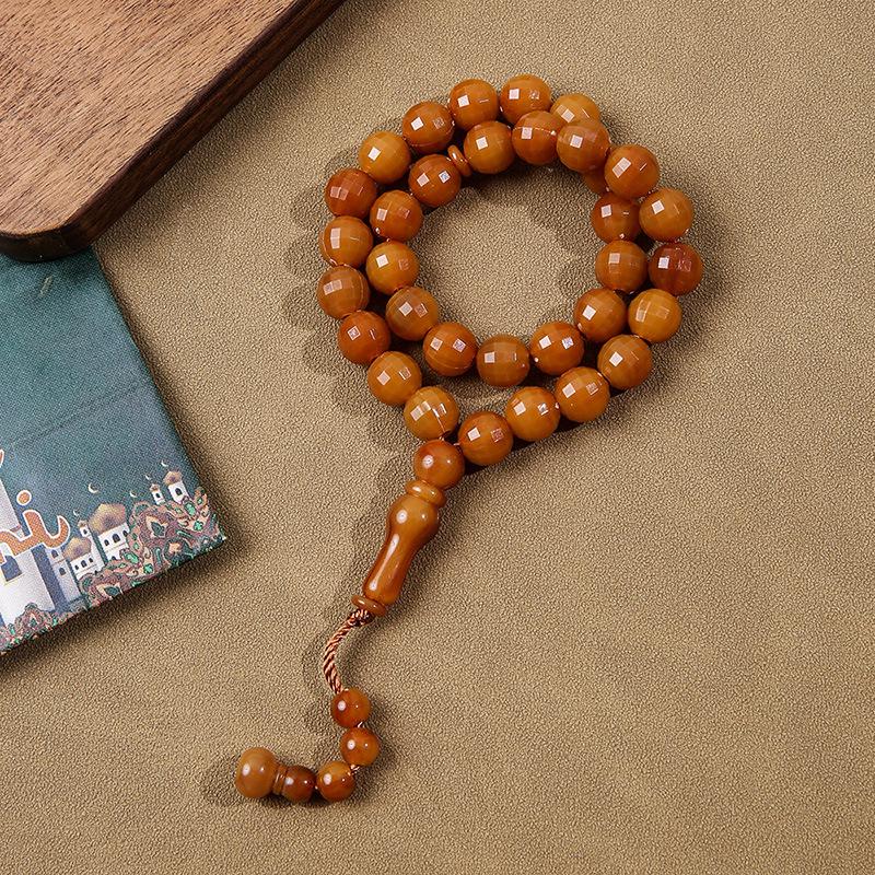 Nahöstliche muslimische Gebetsperlen: 12mm Arabischer Rosenkranz mit 33 Hand-Gebetsperlen.