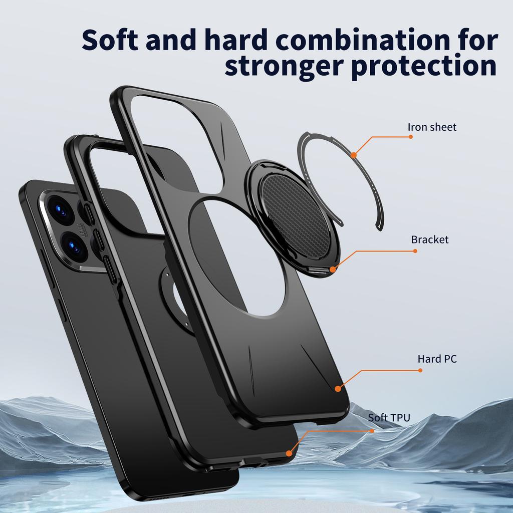 360° Magnetic Bracket Phone Case For Xiaomi 15T Mi 15t For Magsafe Shockproof Stand Holder Cover Funda Coque