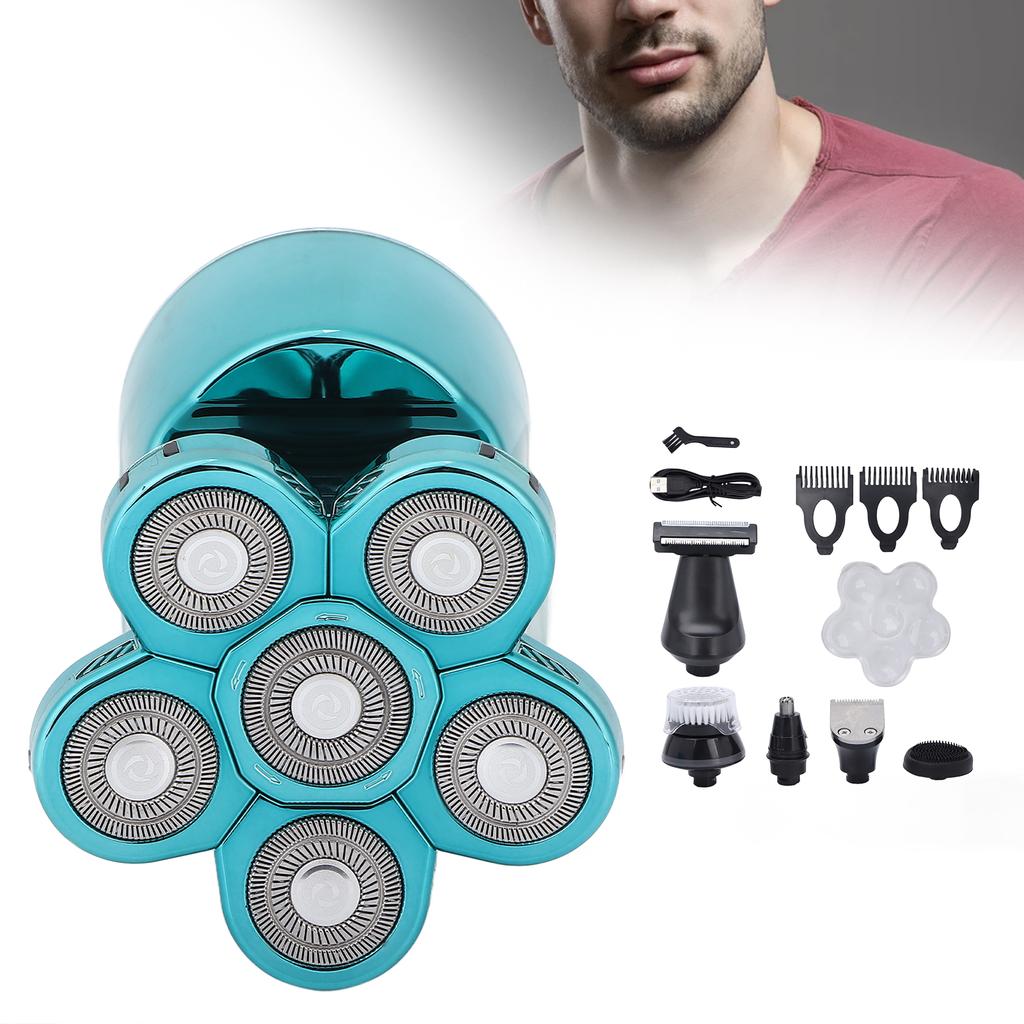 Electric  Set USB Rechargeable Waterproof Multifunctional 6 in 1 Men\'s Shaving Grooming Kit
