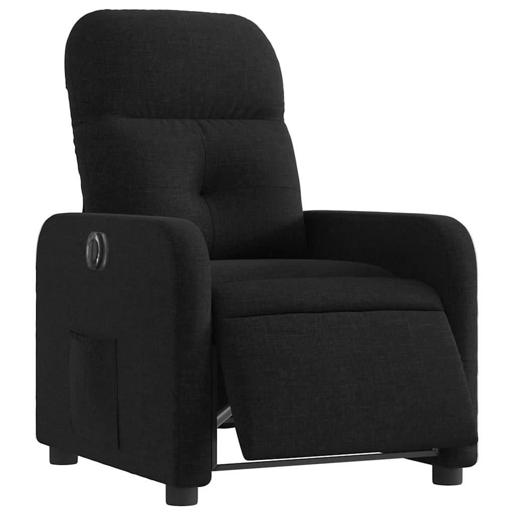 Vidaxl Electric Recliner Armchair, Black, Fabric Upholstered