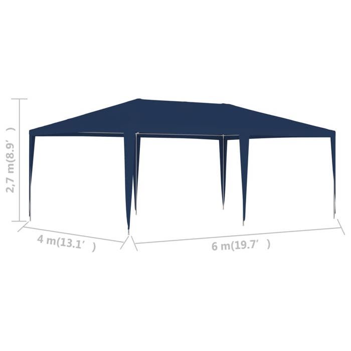 VidaXL Tente de réception 4x6 m bleu 48504