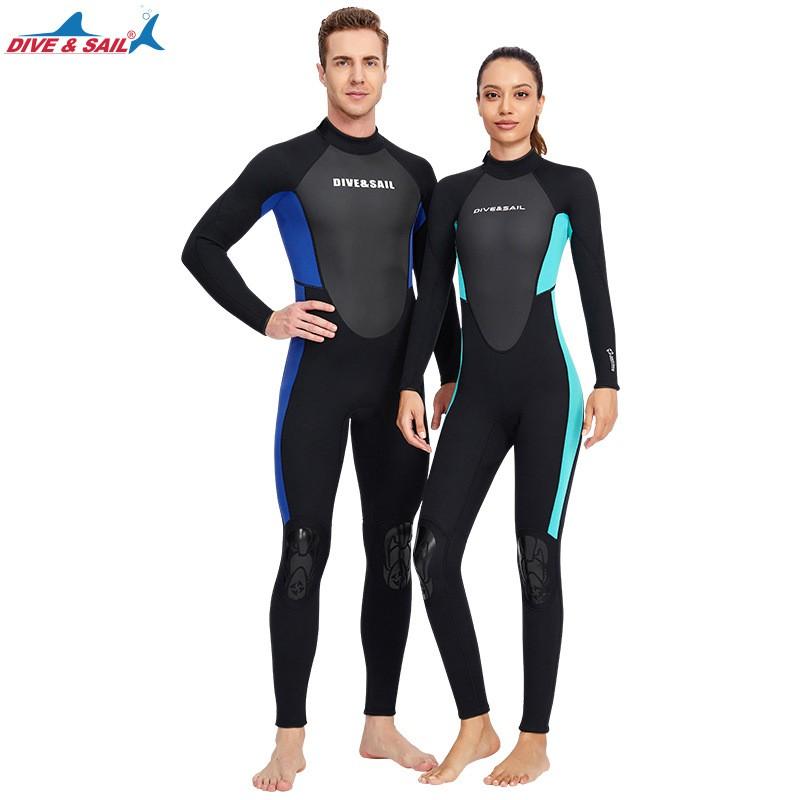 3mm Neoprene Wetsuit Men Women Thick Warm One Piece Snorkeling Surfing Swimming