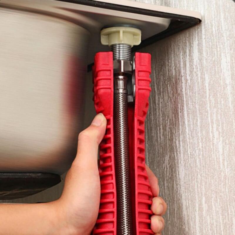 

Sink faucet bathroom pipe replacement multi-spanner wrench Red