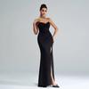 Sleeveless Sexy V-Neck Long Strapless Dress Maix Party Gown