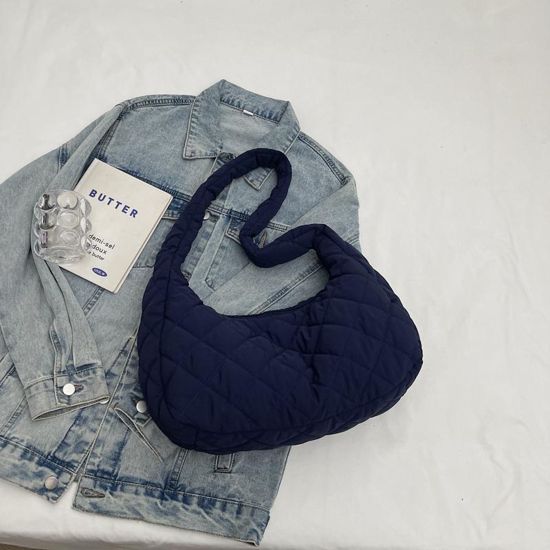 Diamond Embroidery Tote Bag Shoulder Bag Women Solid Color Large Capacity Crossbody Bag