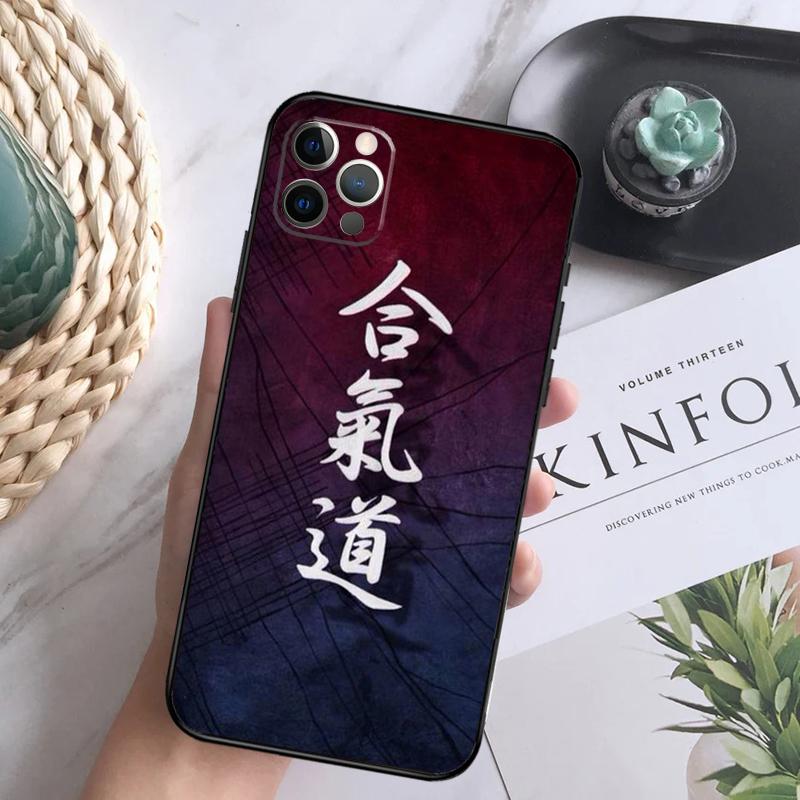 Japan Martial Aikido Phone Case For iPhone 16 Pro 11 12 13 14 15 Pro Max Mini XS X XR 7 8 16 Plus Cover Coque
