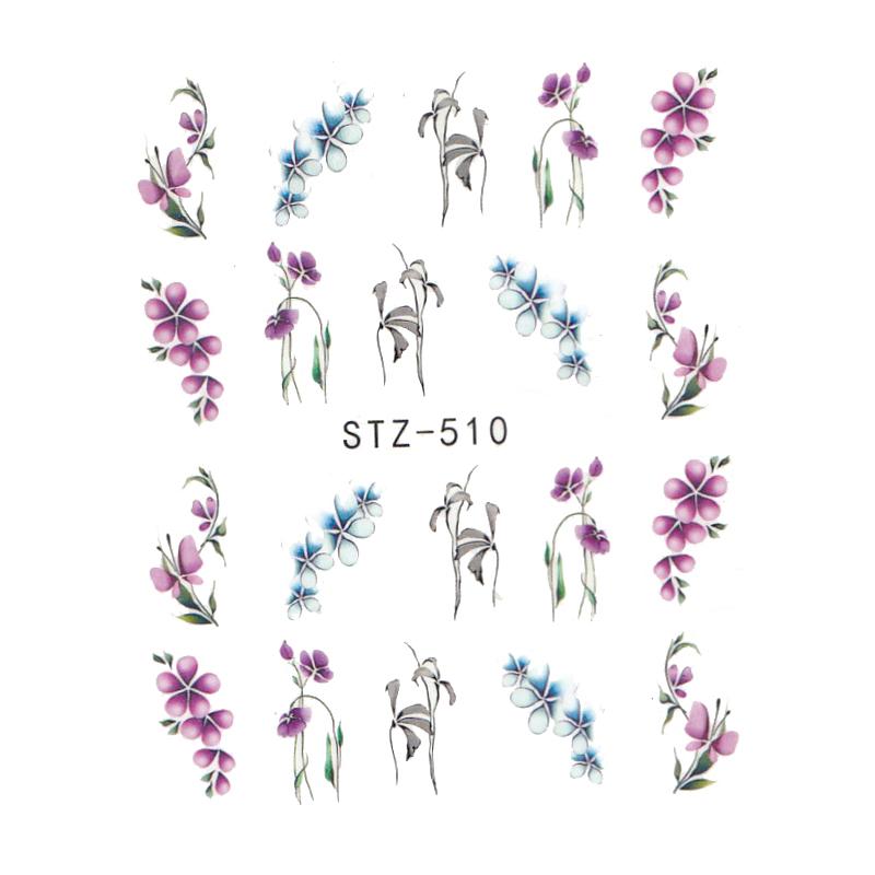 1 lapos vízáteresztő körömmatrica matrica körömdíszítés virág pillangó kaktusz levél geometria