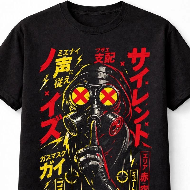 Cyberpunk Gas Mask Anime Japanese Unisexga Graphic Unisex TShirt S