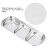 Stainless Steel Sauce Dish Seasoning Dish Snack Plate Divided Food Dipping Bowl Kitchen Tableware3 Grids