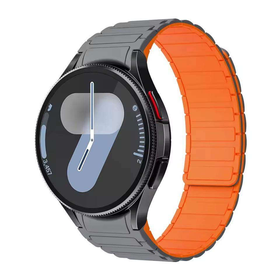 Magnetic Silicone  Band For Samsung Watch Galaxy 7 6 5 4 44mm 40mm 4/6 Classic 43mm 47mm 42 46mm 5Pro 45mm No Gaps 20mm Strap