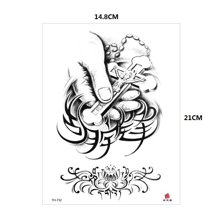 Vzor zvířete tygr vlk květina paže polovina paže vodní transfer vodotětná tetovací samolepka simulační tetování