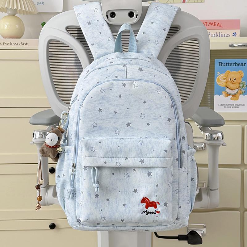 Schoolbag College Style School Bag Junior High School Girls Sweet Bag Girl Heart Backpack Star Bag Simple Versatile Travel Backpack