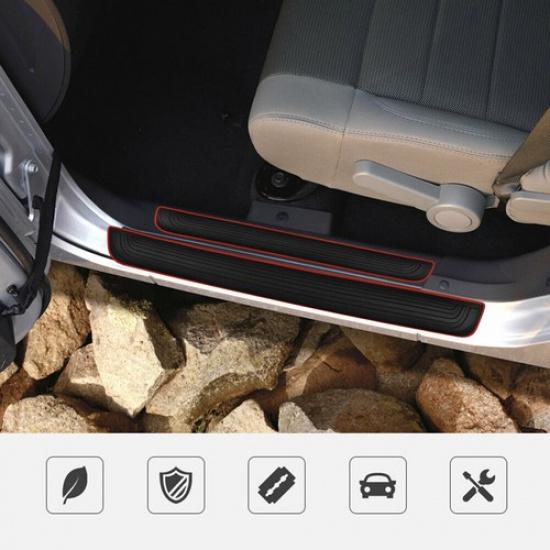 4pc Universal Car Door Scuff Sill Protector Cover Panel Step Stickers Accessory