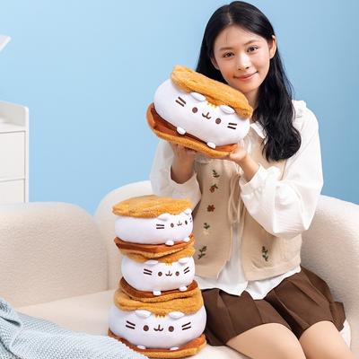 Cute Gund Fat Cat Sandwich Cat Plush Toy Pusheen Snack Cat Series Gift Ins Doll