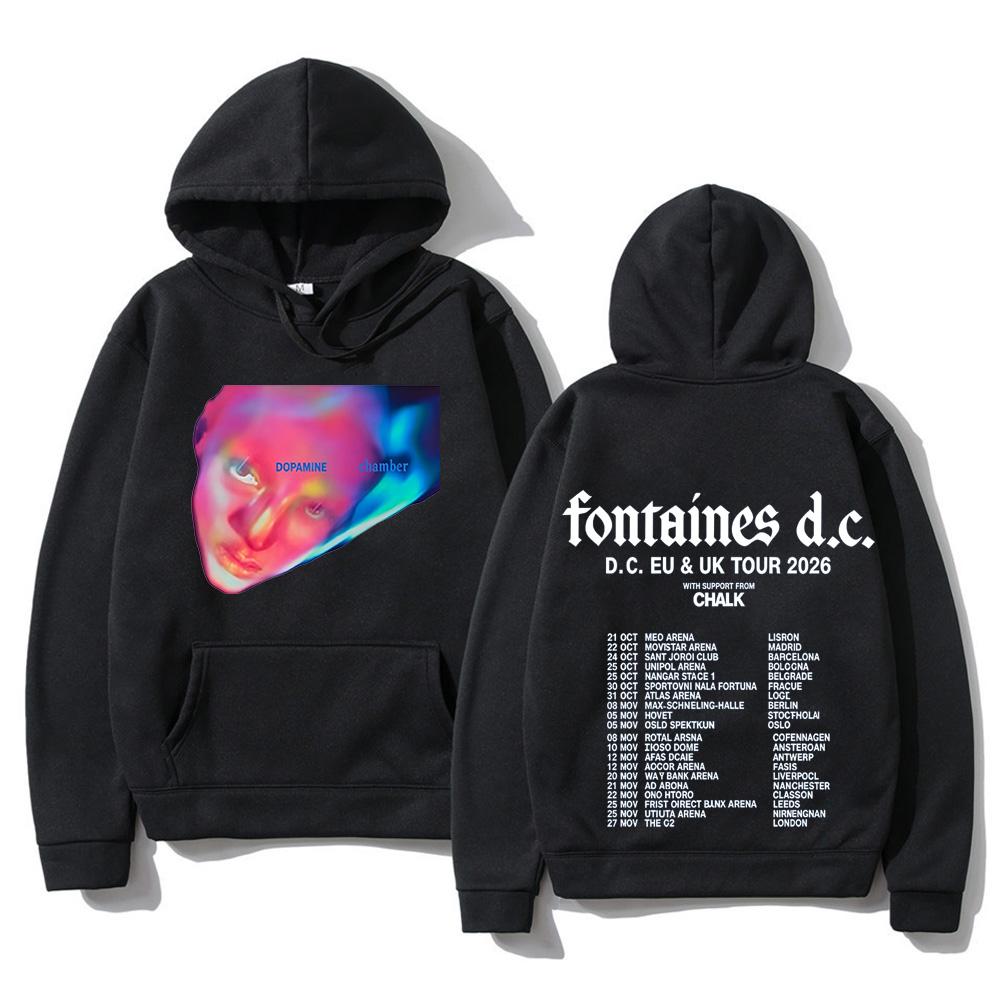 Sudaderas con capucha de Fontaines D.C. DOPAMINE Chamber DC, gira por la UE y el Reino Unido 2026, sudadera de manga larga, estilo casu
