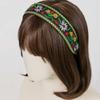 MAIA Green Flower Jacquard Hairband - Plain Yellow-Green