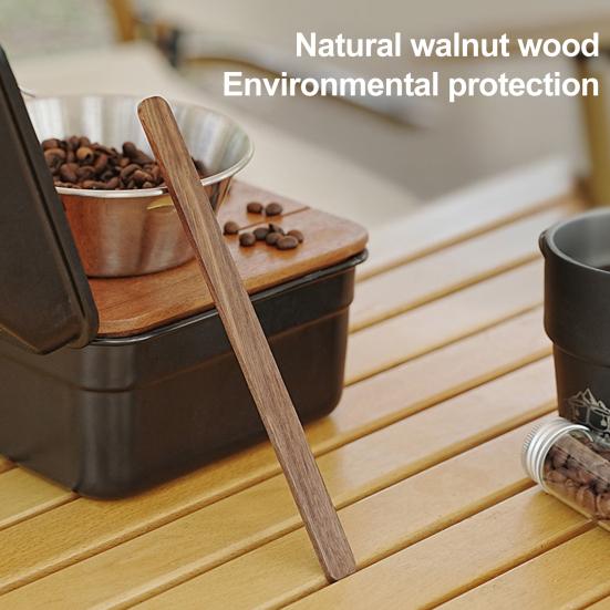 Outdoor Camping Coffee Stirrer Black Walnut Long Handle Pour-over Coffee Stirring Bar Portable Heavy Duty Wooden Mixer Stick Coffee Accessories