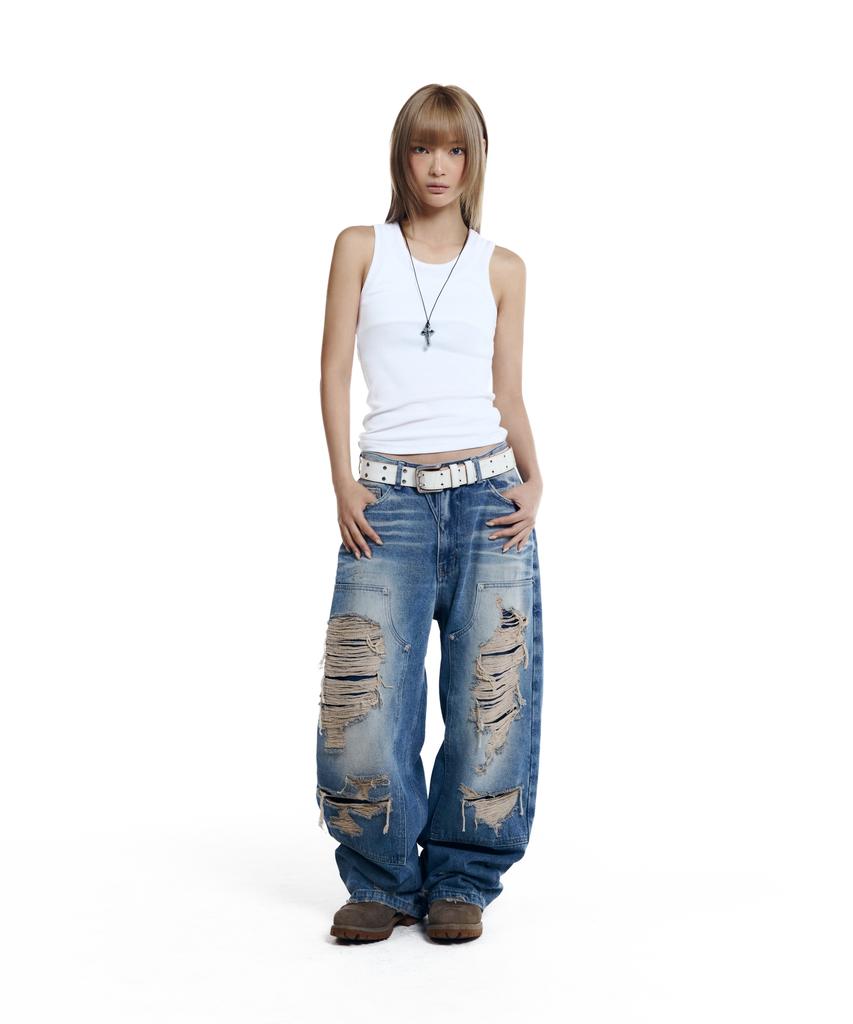 AAKAM Back Layered Sleeveless (White)