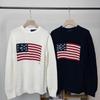 Men's Pure Cotton Heavy Embroidery US Flag Sweater - 25 Styles, Autumn/Winter, Round Neck, Long Sleeve