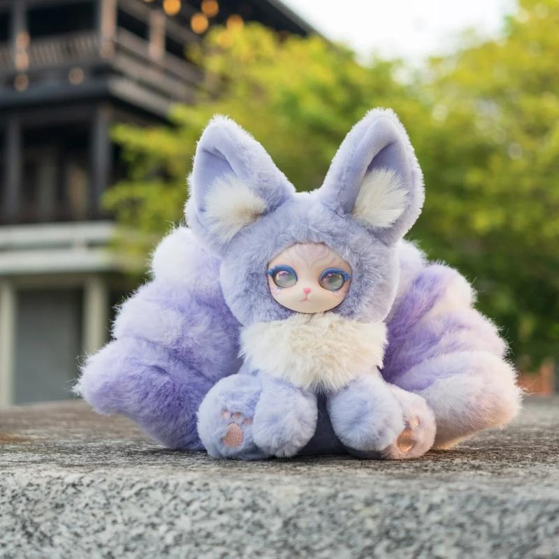 2025 In Stock Chinese Original Blessing Nine-Tailed Fox Series Cute Mythical Plush Doll Blind Box Trendy Collectible Toy Gift