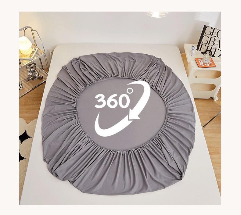 2024 Non-slip Solid Color Single Bed Fitted Sheet Dust Cover - Ins Style