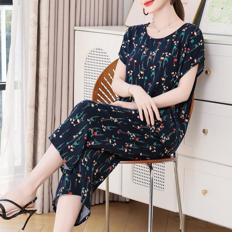 Elegant Women's Pants Sets Summer Vintage Clothes Casual Plus Size 2 Piece Sets
